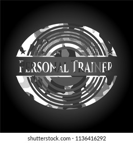Personal Trainer grey camouflaged emblem