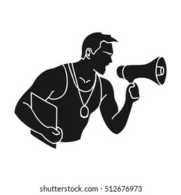 Personal Trainer Icon Black Style Isolated Stock Vector (Royalty Free ...