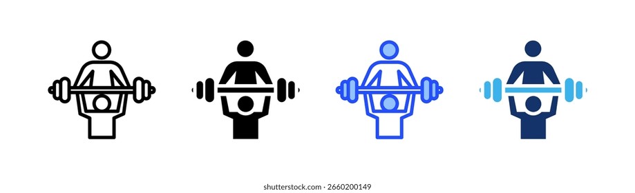 Personal Trainer Icon-Kollektion mit mehreren Stilen