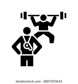 Personal Trainer Icon Glyph Vector Illustration