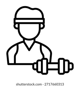 Ilustración vectorial de estilo de línea de icono de entrenador personal