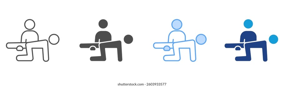 personal trainer Icon Set Multiple Style Collection	