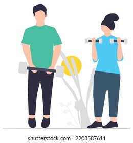 Personal trainer illustration which is suitable for commercial work and easily modify or edit it

