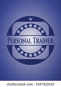 Personal Trainer with jean texture. Vector Illustration. Detailed.