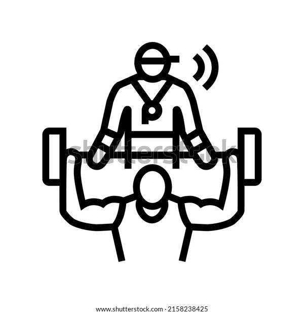 personal trainer line icon\
vector. personal trainer sign. isolated contour symbol black\
illustration