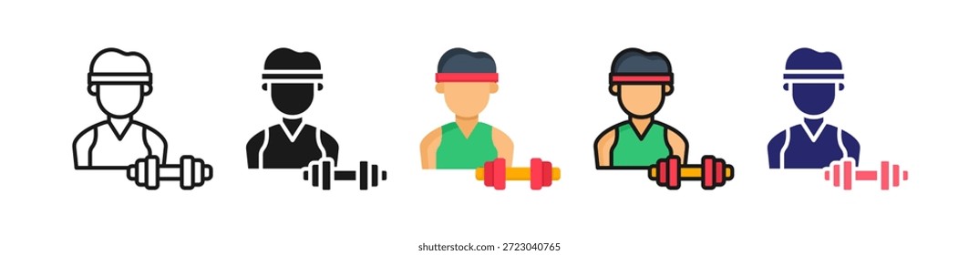 Personal Trainer Multiple Style Icon Set Collection.
