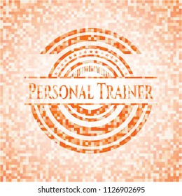 Personal Trainer orange mosaic emblem