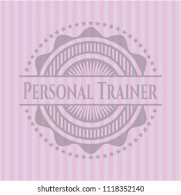 Personal Trainer pink emblem. Vintage.