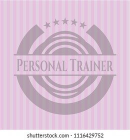 Personal Trainer realistic pink emblem