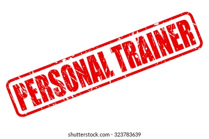PERSONAL TRAINER red stamp text on white