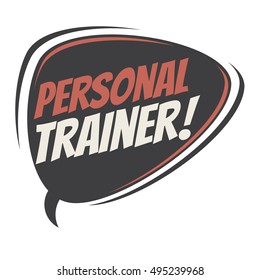 personal trainer retro speech balloon