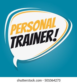 personal trainer retro speech balloon