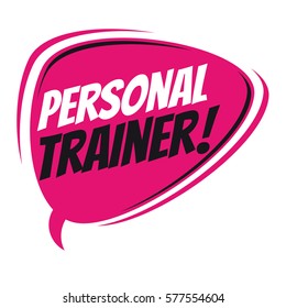 personal trainer retro speech balloon