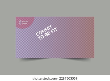 Personal Trainer Social Media Banner template. Marketing Materials | Post, Cover | Instant Download, Editable Design