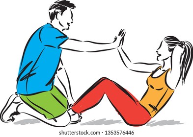 personal trainer vector illustration