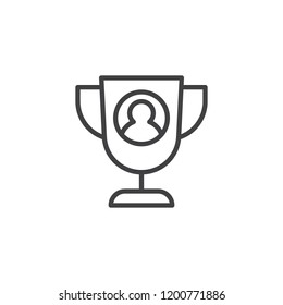 Personal Trophy Cup outline icon. linear style sign for mobile concept and web design. Champion cup award achievement simple line vector icon. Symbol, logo illustration. Pixel perfect vector graphics
