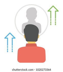 
Personal upgradation, flat design self analysis concept
