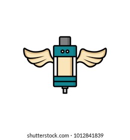 personal vaporizer e-cigarette atomizer tank clearomizer atty angel wing vector art
