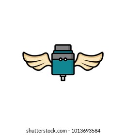 personal vaporizer e-cigarette atomizer tank clearomizer atty angel wing vector art