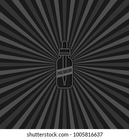 personal vaporizer e-cigarette e-juice liquid retro sunburst vector art