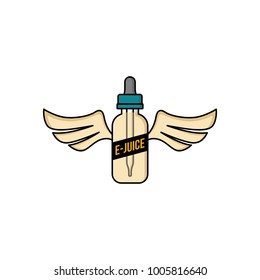personal vaporizer e-cigarette e-juice liquid wing art vector