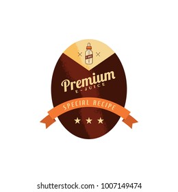 personal vaporizer e-cigarette e-juice liquid label badge vector art