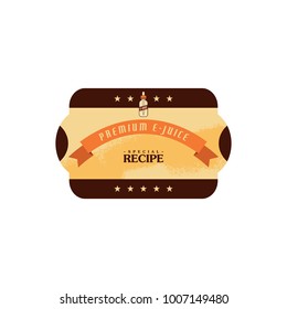 personal vaporizer e-cigarette e-juice liquid label badge vector art