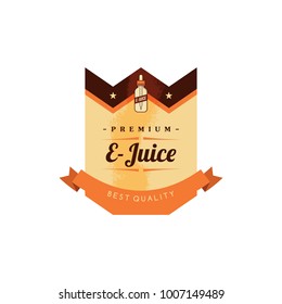 personal vaporizer e-cigarette e-juice liquid label badge vector art