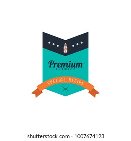 personal vaporizer e-cigarette e-juice liquid label badge vector art