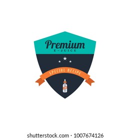 personal vaporizer e-cigarette e-juice liquid label badge vector art