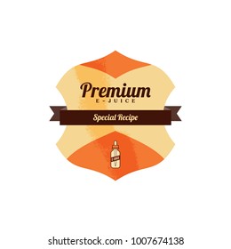 personal vaporizer e-cigarette e-juice liquid label badge vector art