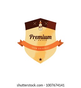 personal vaporizer e-cigarette e-juice liquid label badge vector art