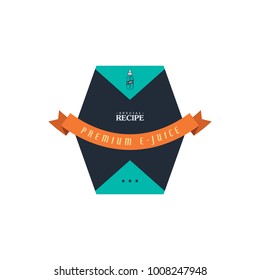 personal vaporizer e-cigarette e-juice liquid label badge vector art