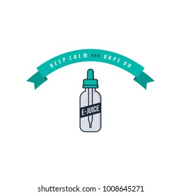 personal vaporizer e-cigarette e-juice liquid label badge vector art