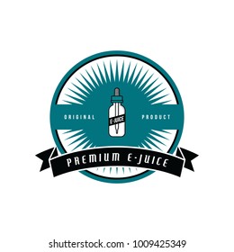 personal vaporizer e-cigarette e-juice liquid label badge vector art set
