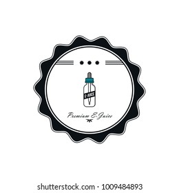 personal vaporizer e-cigarette e-juice liquid label badge vector art set