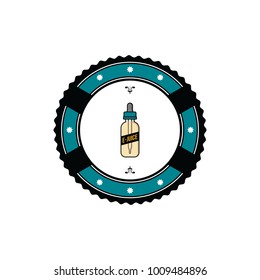 personal vaporizer e-cigarette e-juice liquid label badge vector art set