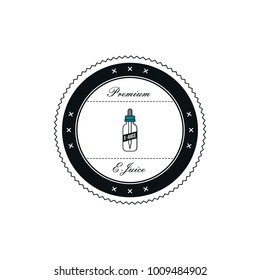 personal vaporizer e-cigarette e-juice liquid label badge vector art set