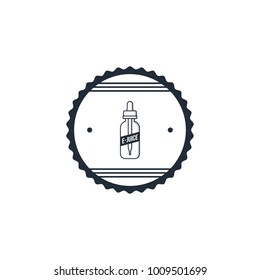 personal vaporizer e-cigarette e-juice liquid label badge vector art set