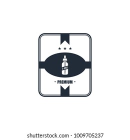 personal vaporizer e-cigarette e-juice liquid label badge vector art set