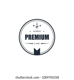 personal vaporizer e-cigarette e-juice liquid label badge vector art set