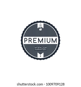 personal vaporizer e-cigarette e-juice liquid label badge vector art set