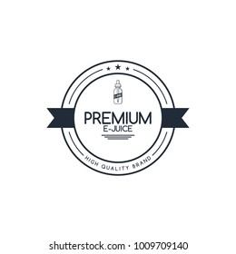 personal vaporizer e-cigarette e-juice liquid label badge vector art set