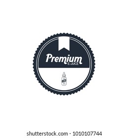 personal vaporizer e-cigarette e-juice liquid label badge vector art set