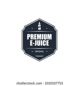 personal vaporizer e-cigarette e-juice liquid label badge vector art set