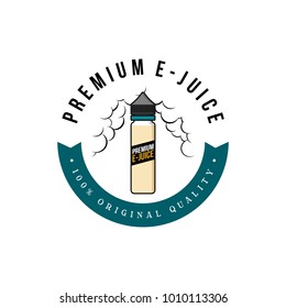 personal vaporizer e-cigarette e-juice liquid label badge vector art