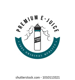 personal vaporizer e-cigarette e-juice liquid label badge vector art