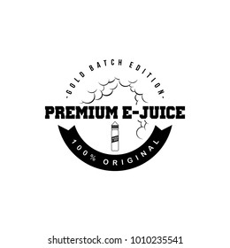 personal vaporizer e-cigarette e-juice liquid label badge vector art