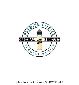 personal vaporizer e-cigarette e-juice liquid label badge vector art