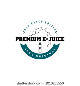 personal vaporizer e-cigarette e-juice liquid label badge vector art